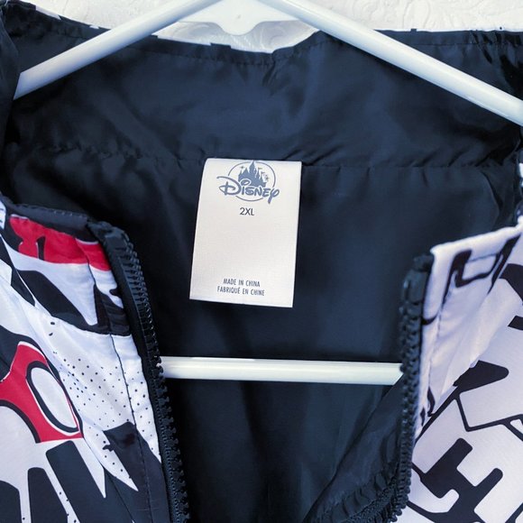 Disney Windbreaker Pull Over Mickey Mouse Comic Strip Jacket 2XL - Picture 2 of 7